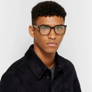 OLIVER PEOPLES LACHMAN 50mm Optical Frames in Navy Bark Brown Horn Rare Find